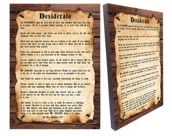 Desiderata by Max Ehrmann Poetry wood wall art, Desiderata poem, Home Decor wall art Size 8.3"x11.7" (21cm x 29.7cm)