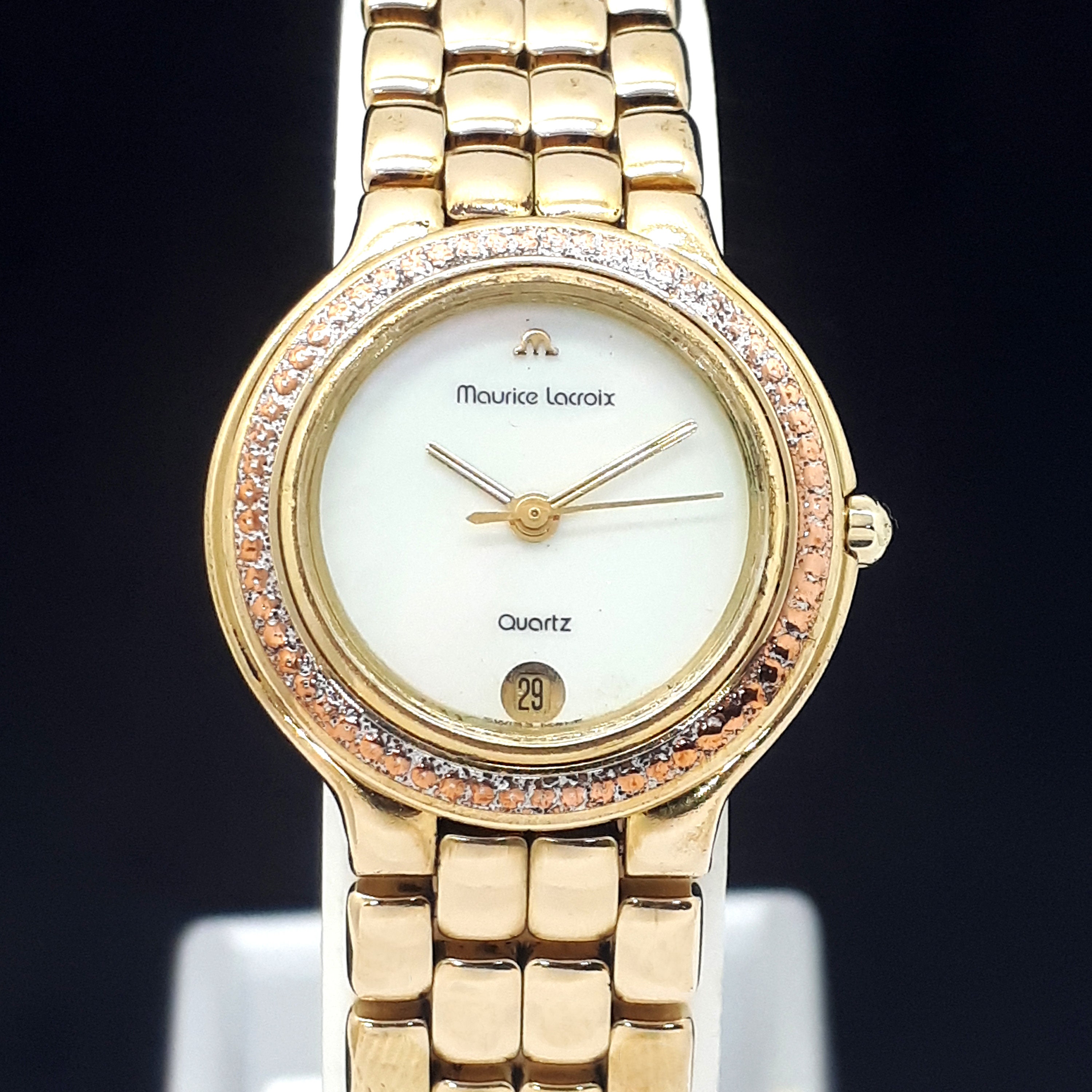 Maurice Lacroix Women s watch 18K Gold Electroplated Mother of pearl dial authentic swiss made women watch Watch for gift