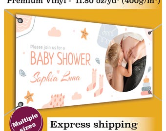 Striscione personalizzato per baby shower: decorazione per feste personalizzata a colori