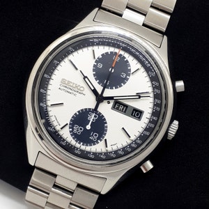 Reloj cronógrafo automático plateado Seiko Panda 6138-8020 para hombre