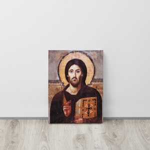 Jesus Christ Pantocrator Sinai Orthodox Icon from Monastery of St. Catherine of Sinai Thin canvas