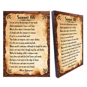 Sonnet 116 Wood Canvas Print: William Shakespeare Love Poem