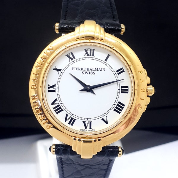 Pierre Balmain Paris women's watch, Vintage excellent condition, Gold plated swiss watch,  with authentic Pierre Balmain watch box