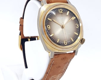 Reloj mecánico vintage Pilatus De Luxe de fabricación suiza, chapado en oro