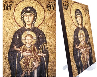 Byzantine Virgin Mary and Christ Mosaic Icon - orthodox icon from Hagia Sophia church