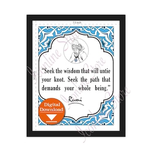 Rumi illustration Printable  Quote, Inspirational,Jelaluddin Rumi poetry instant download