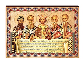 Nicaea Council Icon – Byzantine Christian Wooden Wall Art