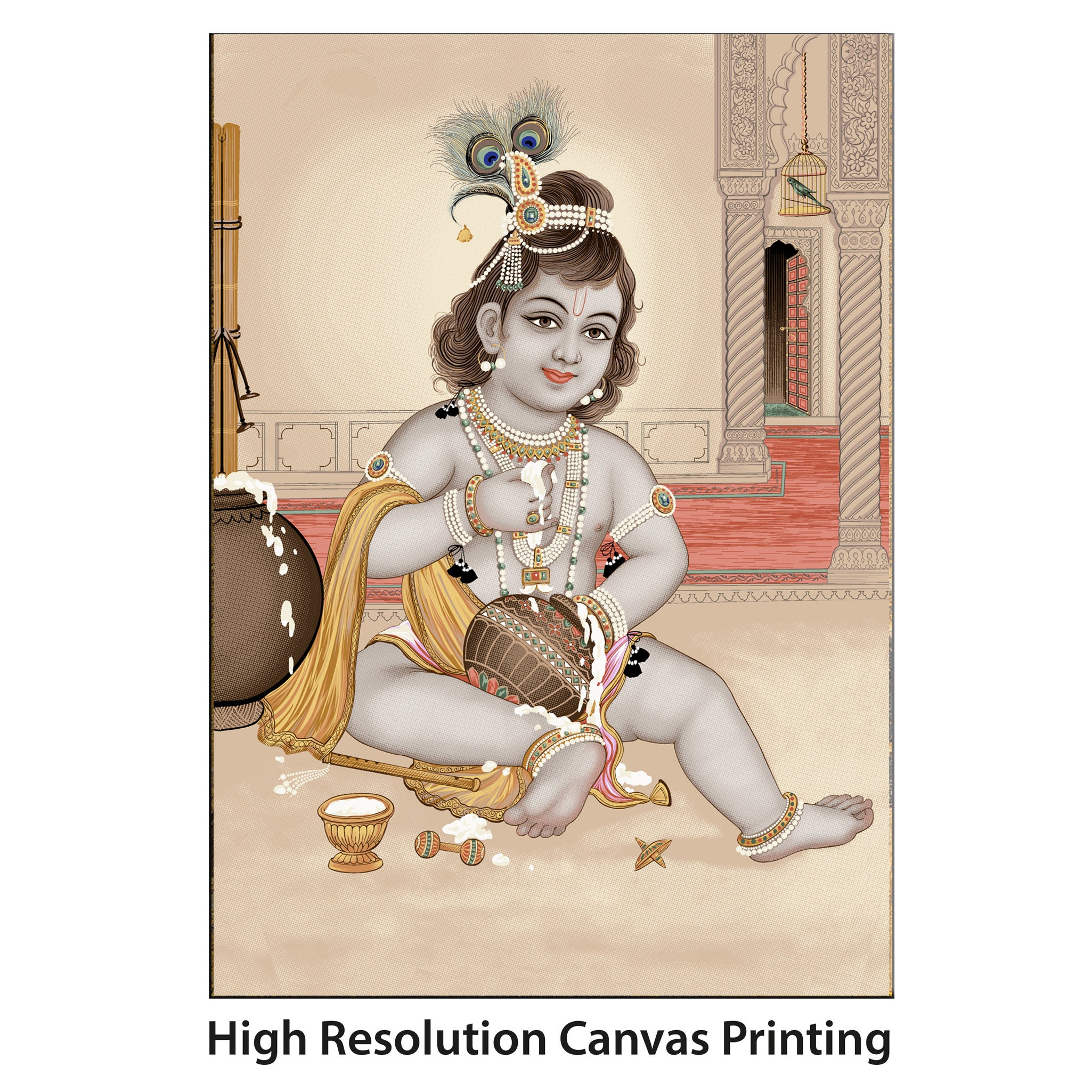 Lord Shri Krishna Baby Krishna Lord Bal Krishna Poster Etsy
