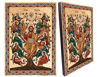 Tree Of Life Ampelos Icon: Byzantine Orthodox icon (8.3" x 11.7")