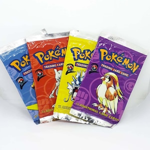 Pokemon Booster Pack base set 2, jogo de cartas colecionáveis (réplica de alta qualidade) Novo, pacote fechado - 4 unidades x 11 cartas = total de 44 peças de cartas