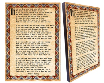 IF Poem by Rudyard Kipling, canvas Print on wood, IF Poem Art canvas on wood,Size: 8.3" x 11.7"