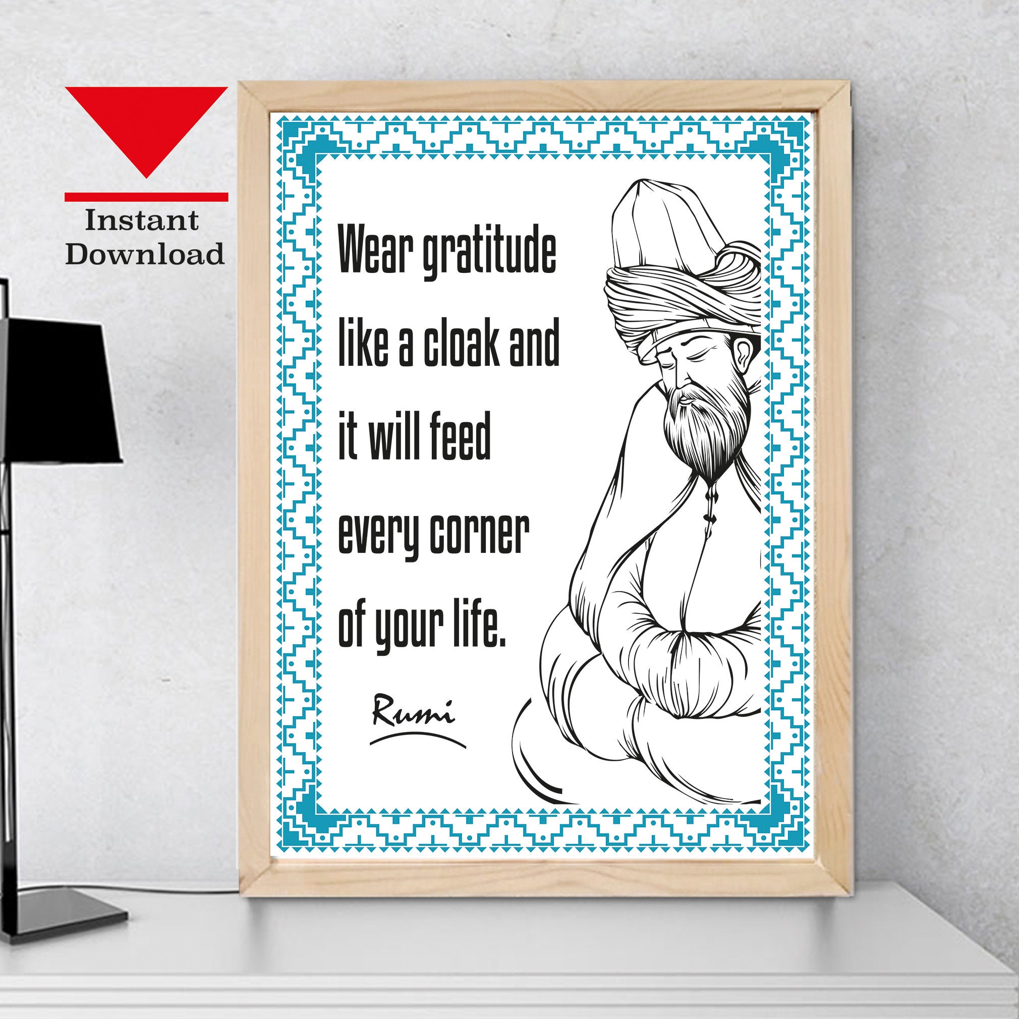 Printable Rumi Wide Printable Rumi Poetry, Inspirational, Jelaluddin Rumi Poem Instant ...