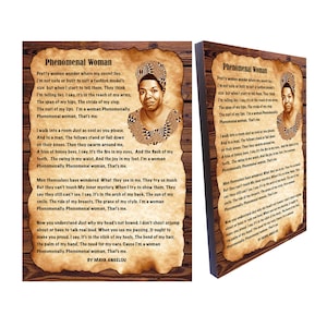 Phenomenal Woman Poem by Maya Angelou Minimalist Antique Vintage Style Poem,Feminist poem,Motivational Art, Size 8.3&#39;&#39; x 11.7&#39;&#39;