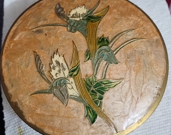 Brass Painted Enamel Trinket Dish