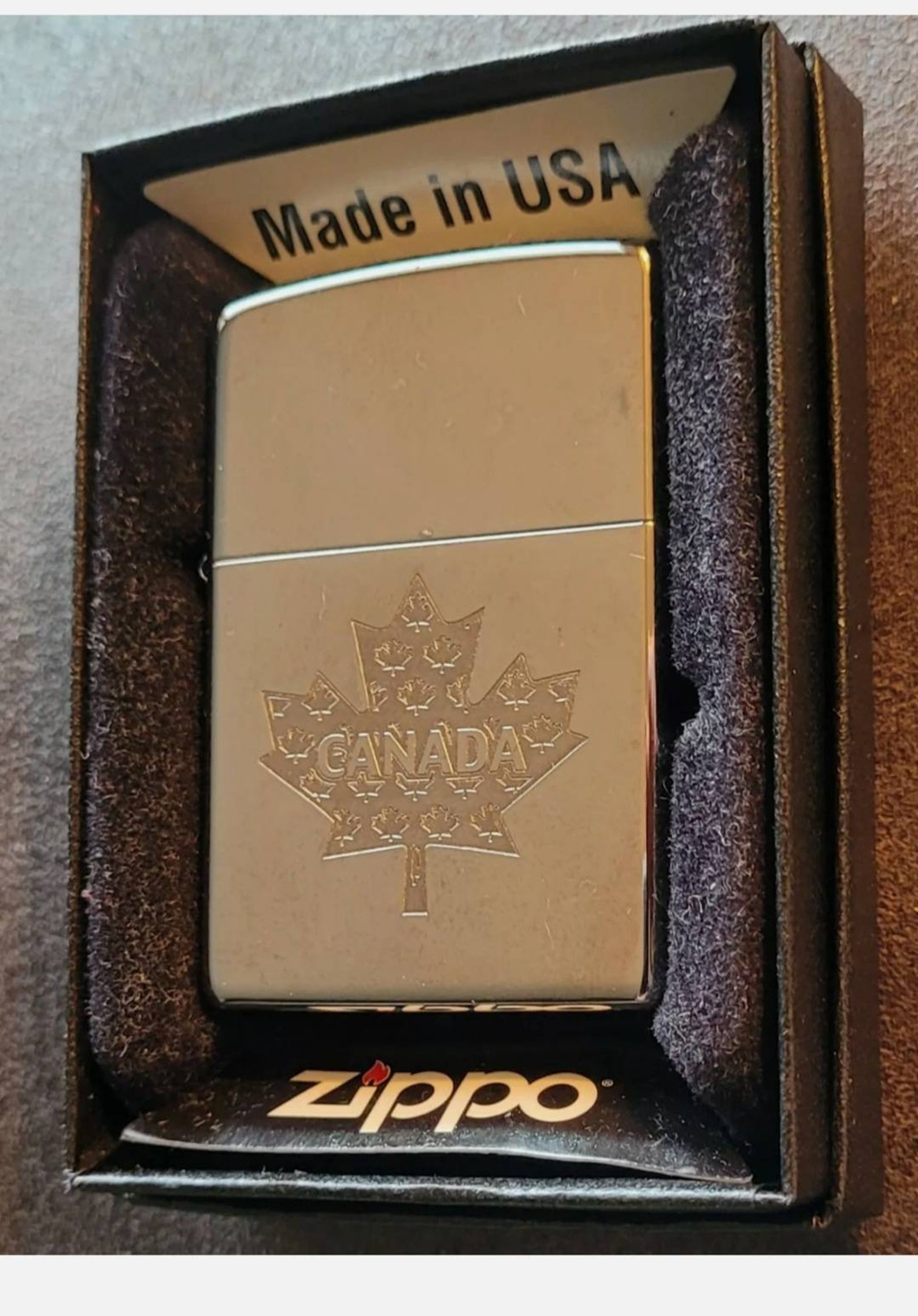 Silver Tone Zippo Canada Lighter in Box Etsy