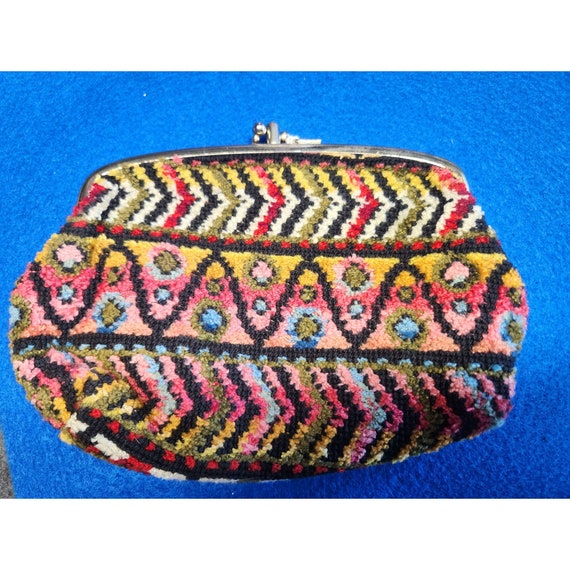 Tapestry large coin purse or make up vintage