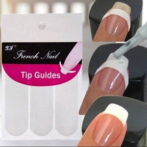 3 x French Manicure Nail Tip Smile Line Guide Sticker Stencils - for nail polish lacquer