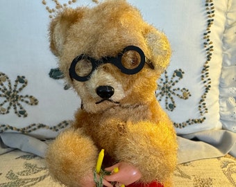 Vintage Grandma Bear Knitting Wind Up Toy! West Germany!