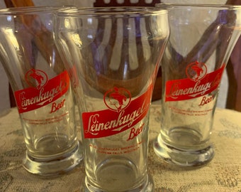 Vintage Set of 3 Leinenkugel Tavern Beer Glasses Barware Advertising!