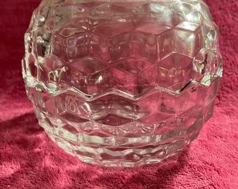 Vintage Indiana Glass Homco Cubist Candle Lamp!  Beautiful!  Clear Glass!