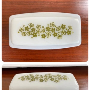Vintage Pyrex Covered Butter Dish with Lid Spring Blossom Pattern!