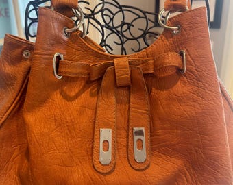 Wolves King Orange/Brown Textured Leather? Bag/Purse!
