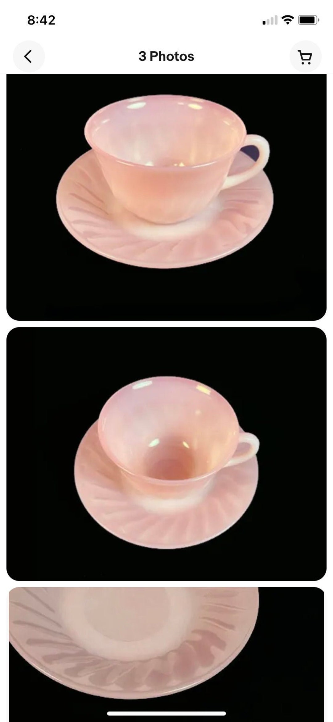 Vintage Fire King Pink Swirl Cup and Saucer ALMOST Mint Etsy