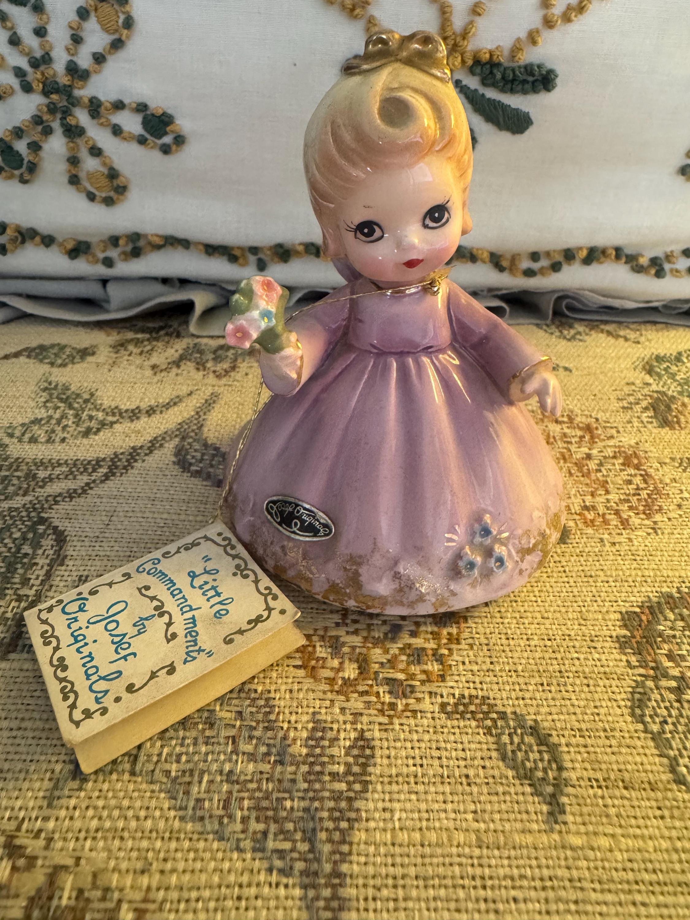 Vintage Josef Originals Angel Figurine - Little Commandments