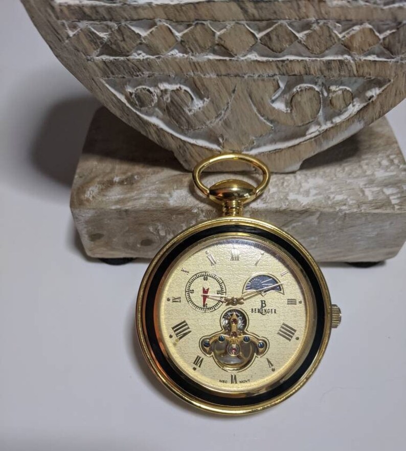 Berenger Pocket Watch Skeleton Mechanical Wind up Day Phase Etsy