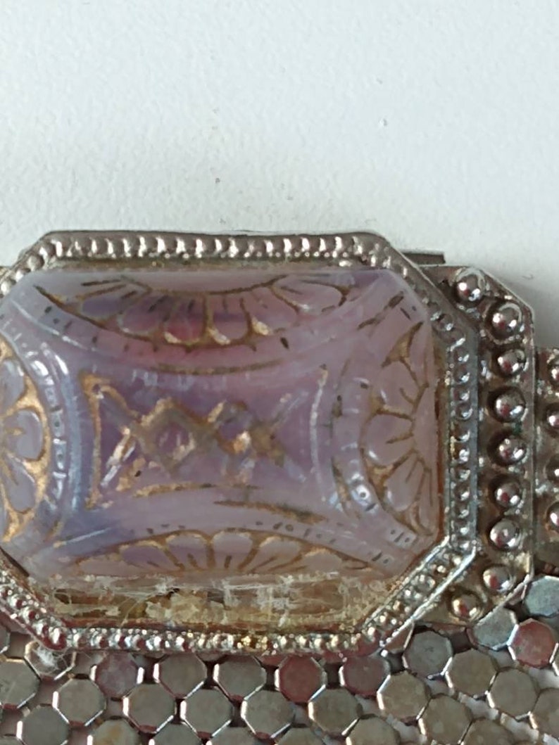 Art Deco Carved ResinShell Brooch