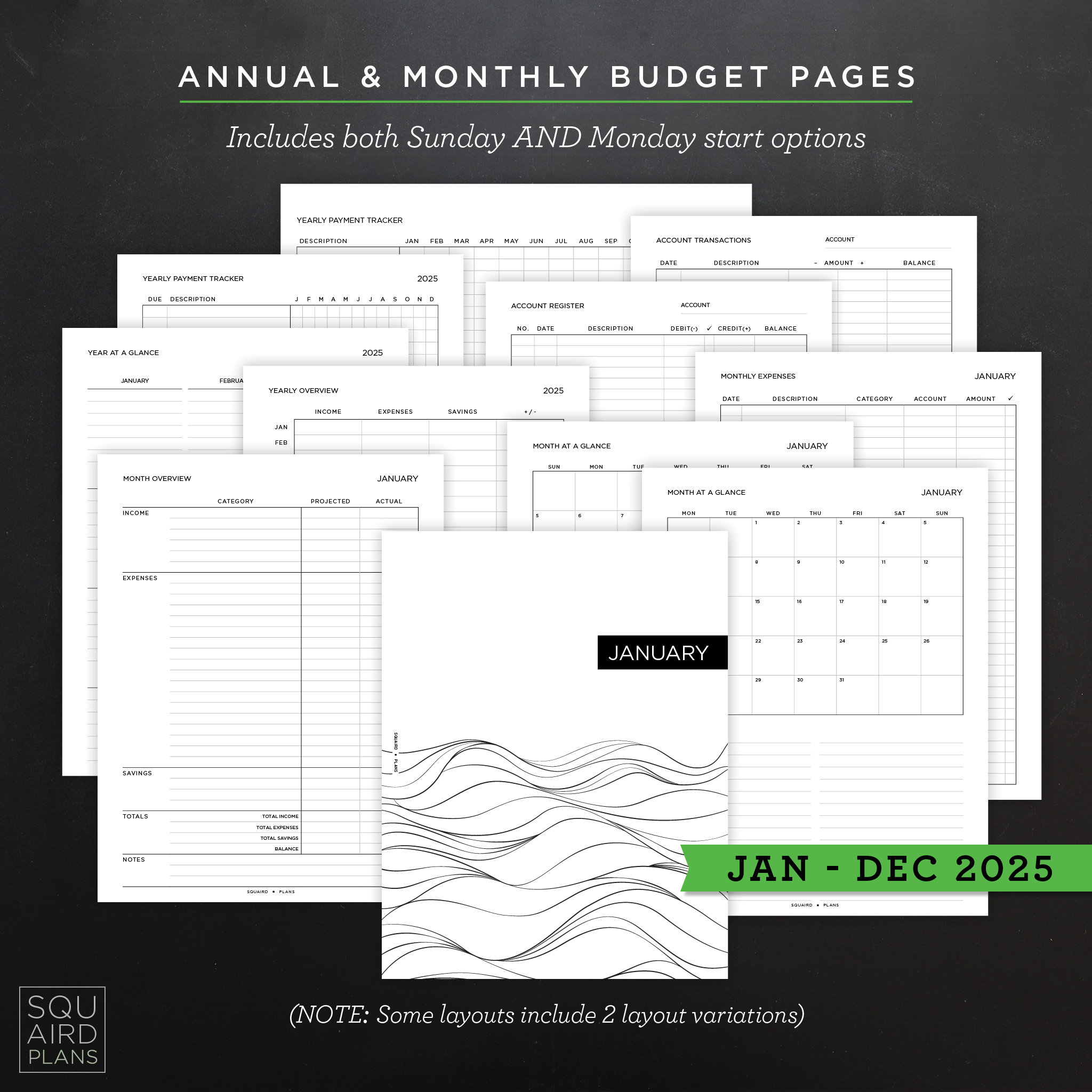 2025 Budget Planner Printable • Overview Layout for Yearly & Monthly ...