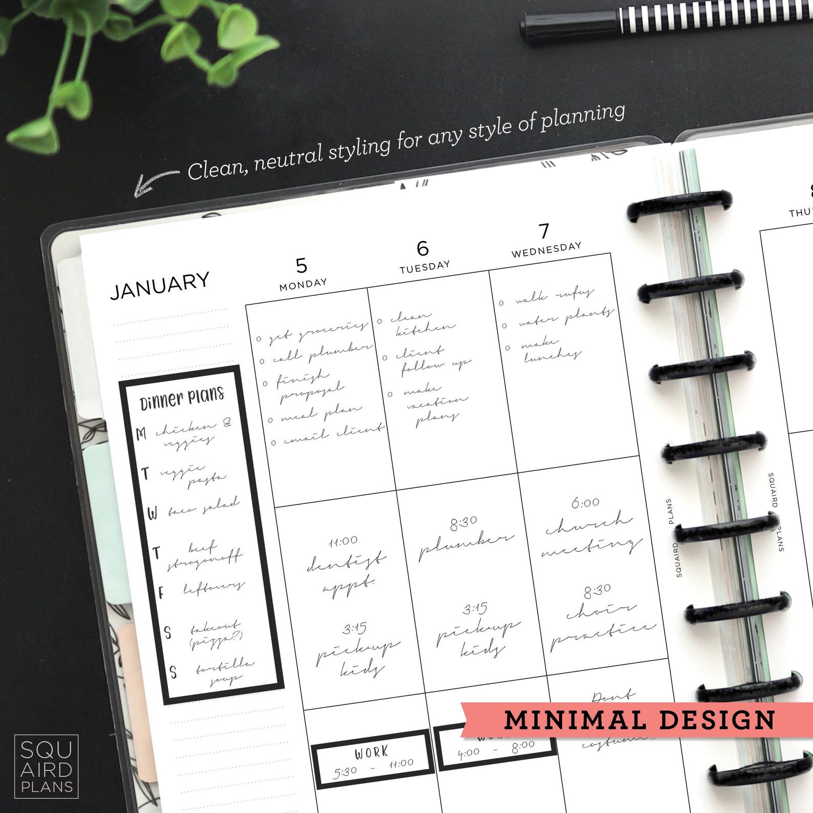 2026 Combined Planner Printable • Vertical Layout • 7" X 9.25" HP ...