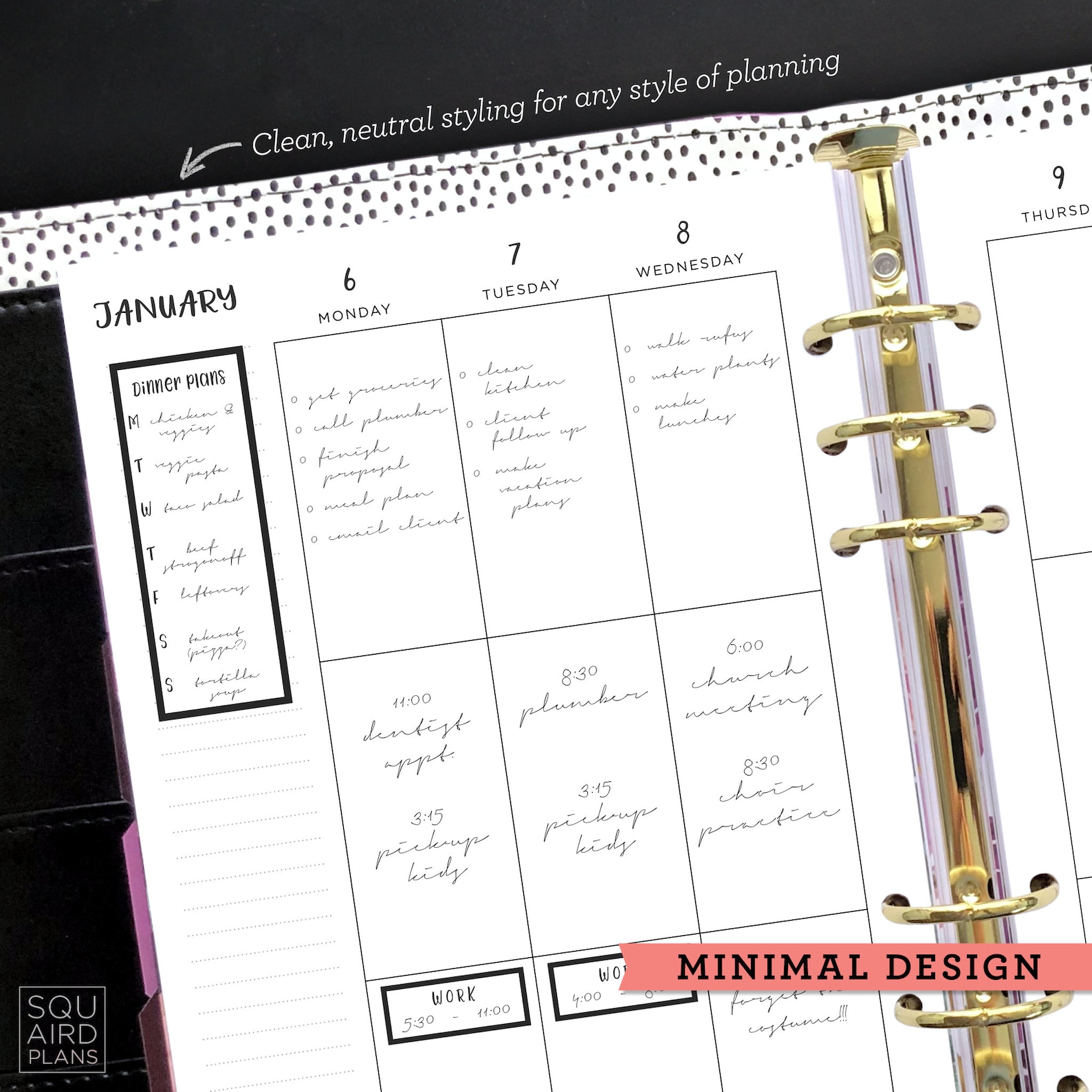 Undated Weekly Planner Printable • Vertical Layout • 5.83" X 8.27" A5 ...