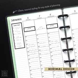 Undated Weekly Planner Printable Hourly Top Box Layout - Etsy