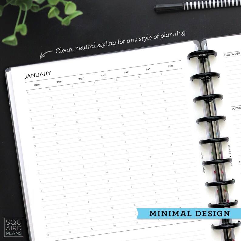 2026 Weekly Planner Printable • Hourly Dashboard Lined Layout • 8.5"x11 ...