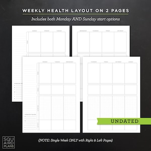 Undated Weekly Planner Printable • Health Layout • 7" X 9.25" HP ...