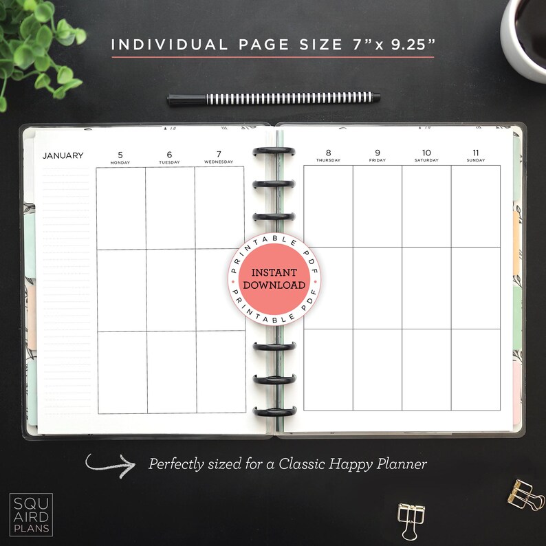 2026 Combined Planner Printable • Vertical Layout • 7" X 9.25" HP ...