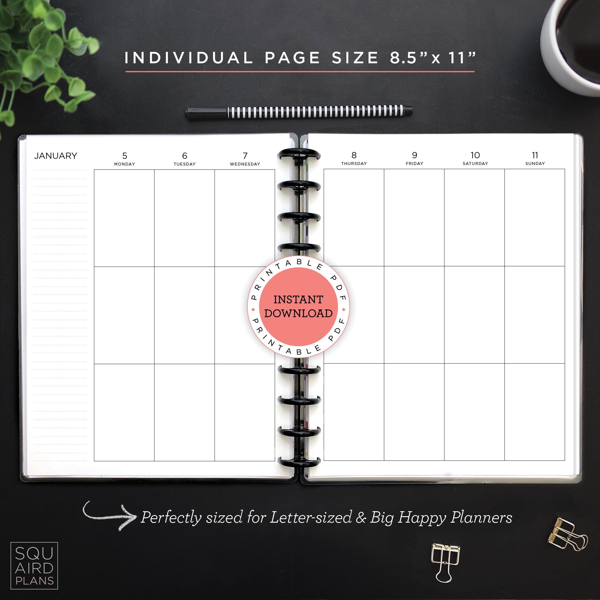 2026 Weekly Planner Printable • Vertical Layout • 8.5"x11" Letter ...