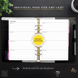 2026 Combined Planner Printable • Horizontal Layout • 5.83" X 8.27" A5 ...