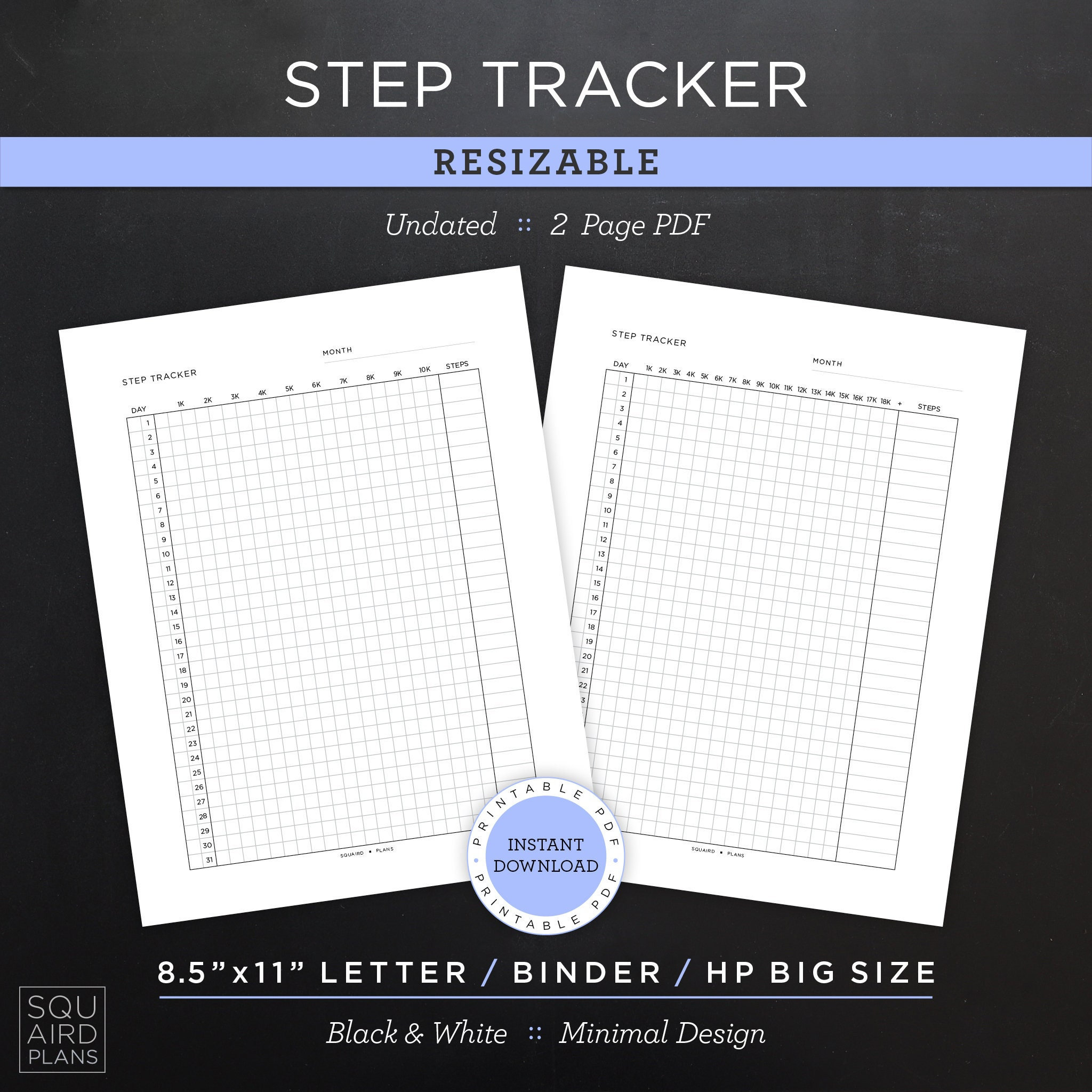 Tracker List.pdf Step Trackers • Undated Month Planner Insert • Resizable Planner ...