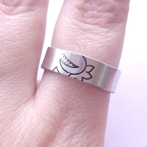 Venus Fly Trap Ring, Halloween Jewelry, Aluminum, Non Tarnishing, Adjustable Ring