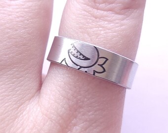 Venus Fly Trap Ring, Halloween Jewelry, Aluminum, Non Tarnishing, Adjustable Ring