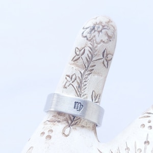 Zodiac Simple Ring, All Horoscope signs, Adjustable,  Astrology, Virgo, Leo, Libra, Sagittarius, Aries, Gemini, Capricorn, Cancer, Pisces