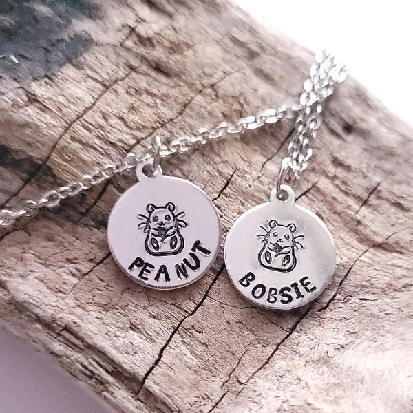 Hamster Name Charm Necklace, Jewelry, Ham Parent, 18" Stainless Steel Chain