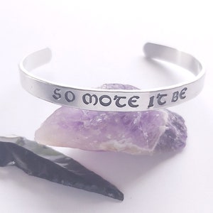 So Mote It Be Wenches Personalized Bracelet Cuff, Adjustable Aluminum Non Tarnishing Witch Pagan Wiccan Goth Jewelry