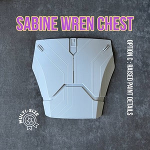 Sabine Wren, Ahsoka Season 1, Chest Armor and Ab Plate, Armor Piece, Option C, Raised Detail, Made in USA