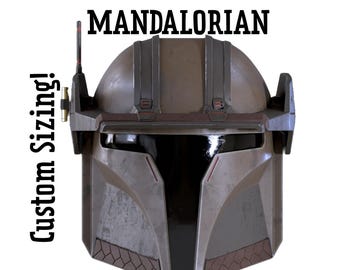 Casco de vaquero mandaloriano personalizado, casco de cosplay impreso en 3D personalizado, armadura mandaloriana de tamaño personalizado, The Mandalorian