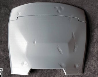 Armadura de espalda mandaloriana, dañada en batalla, tamaño personalizado, postimperial