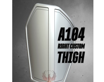 Mandalorian Thigh Armor Plate, Right Thigh, Custom Size; A104R
