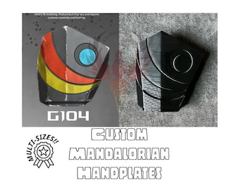 Par de placas de mano mandalorianas de diseño personalizado, tamaño personalizado, armadura de mano, postimperial, G104
